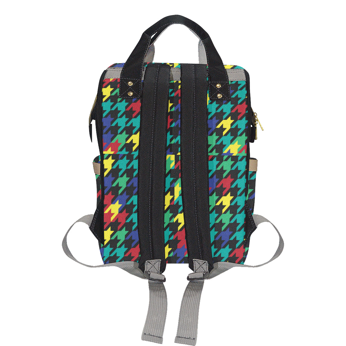 Houndstooth Colorful Pattern Print Design 02 Diaper Bag Backpack