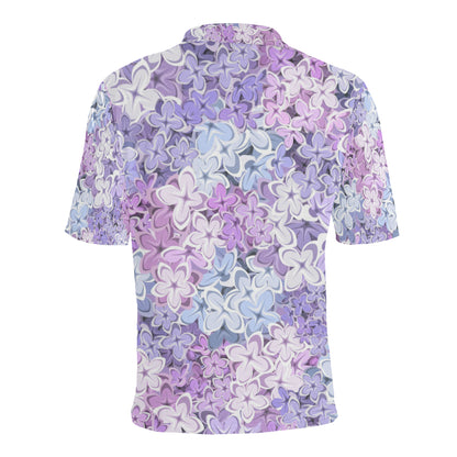 Lilac Pattern Print Design LI01 Men Polo Shirt