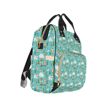 Eskimo Pattern Print Design 01 Diaper Bag Backpack