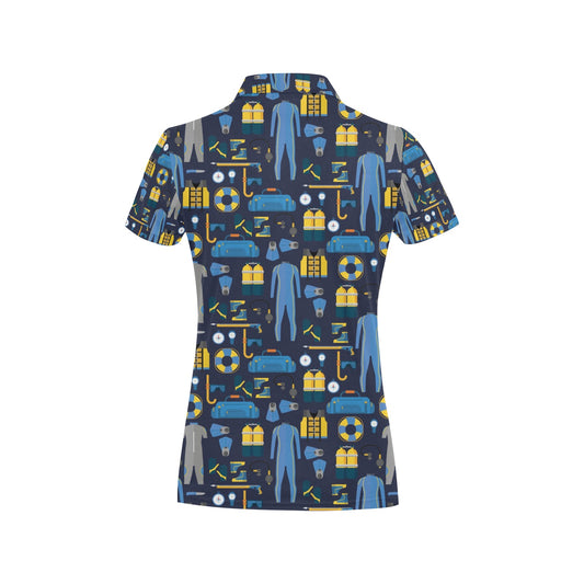 Scuba Equipment Print Design LKS305 Women's Polo Shirt