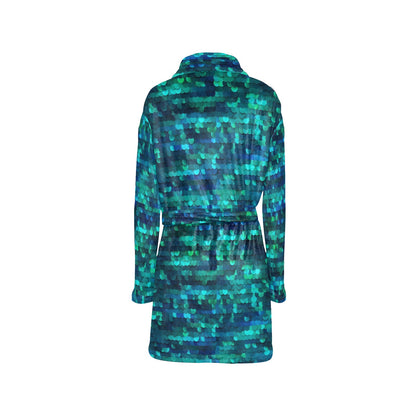 Mermaid Scales Pattern Print Design 06 Women's Fleece Robe