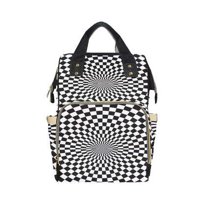 Checkered Flag Optical illusion Diaper Bag Backpack