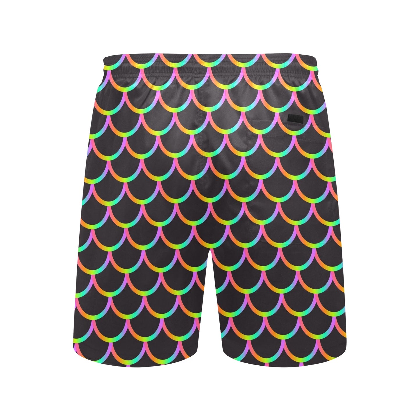 Mermaid Tail Rainbow Design Print Men's Swim Trunks Beach Shorts