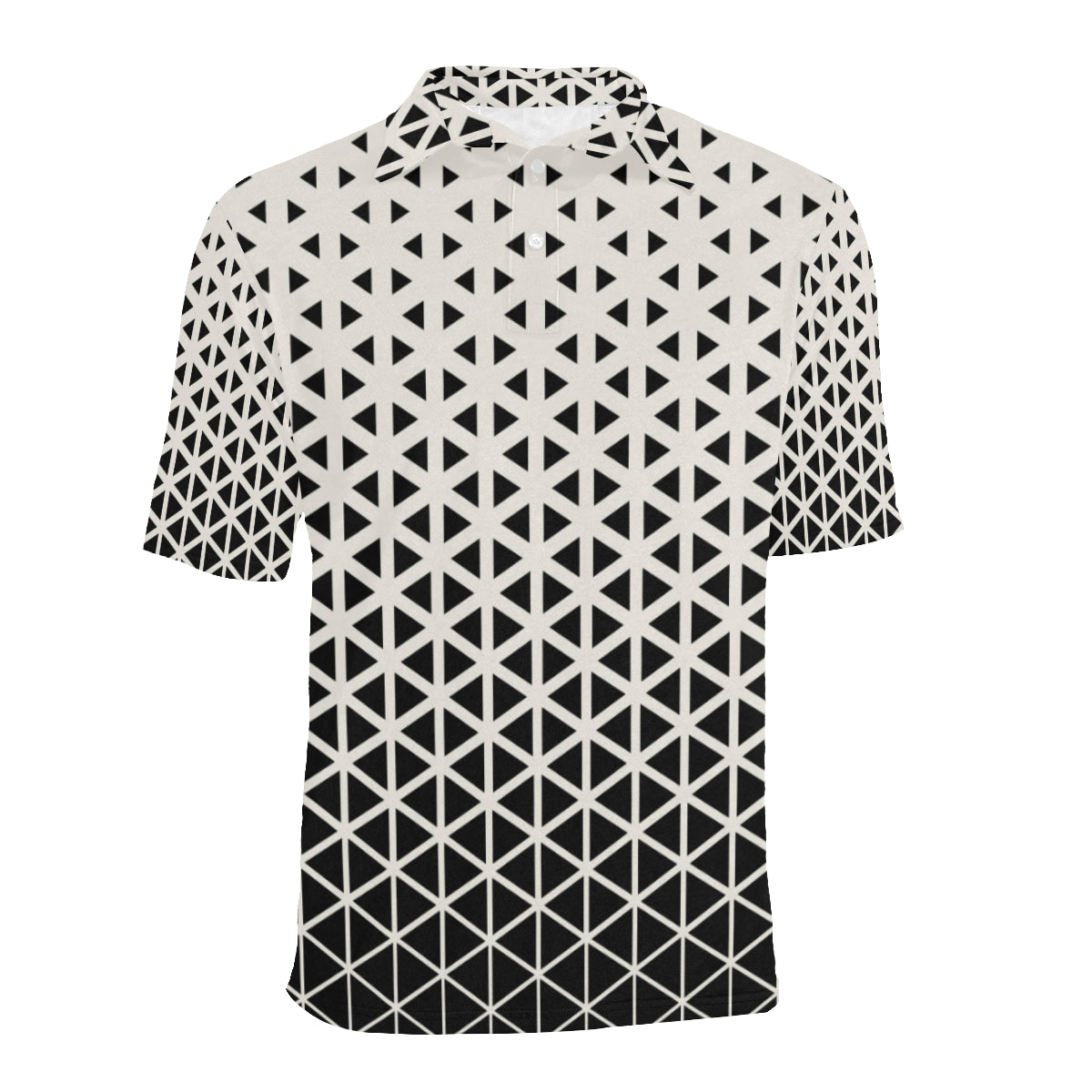 Geometric Black White Pattern Print Design 03 Men Polo Shirt