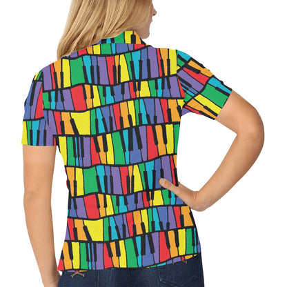 Piano Print Design LKS402 Women's Polo Shirt