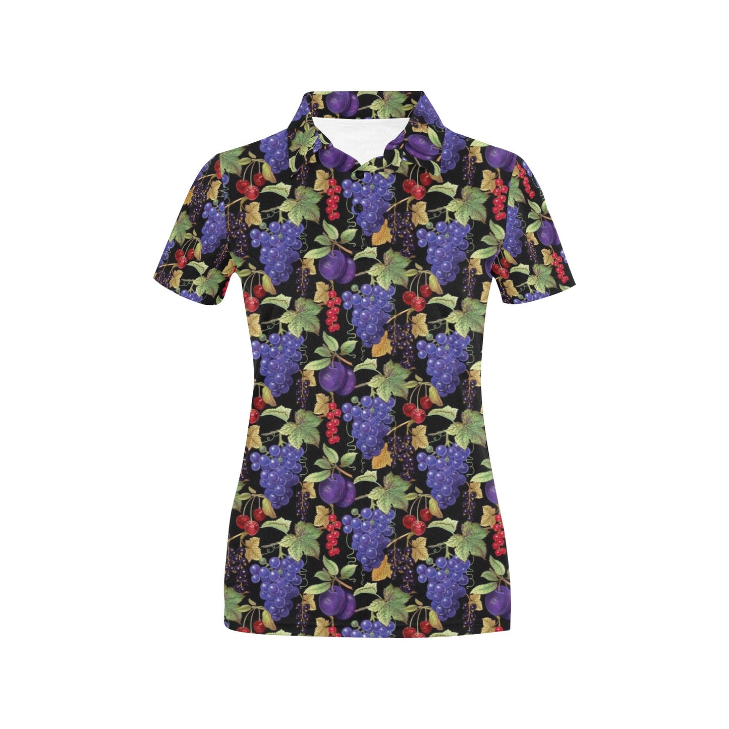 Grape Pattern Print Design GP05 Women's Polo Shirt