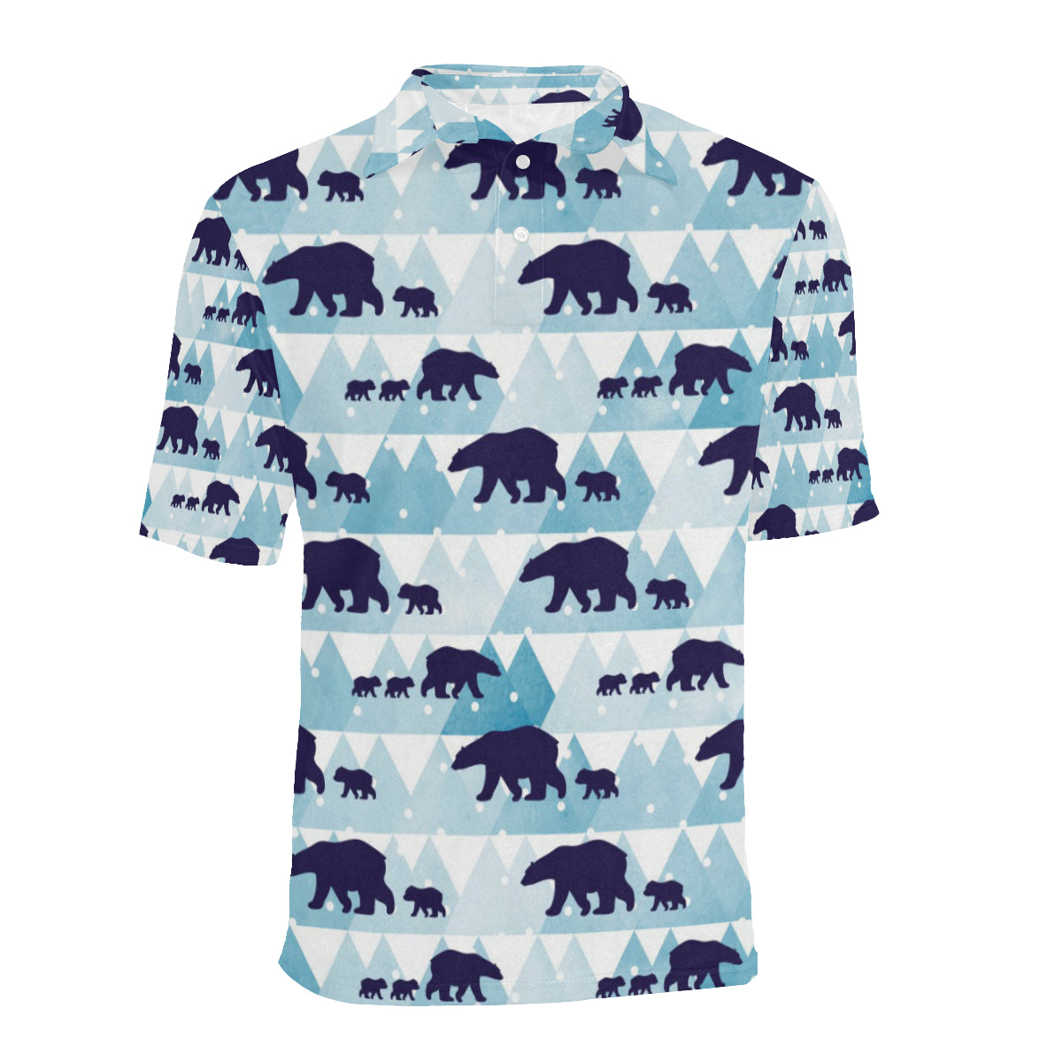 Bear Pattern Print Design BE01 Men Polo Shirt
