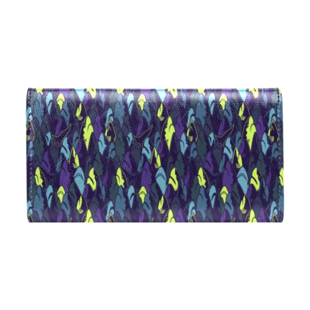 Shark Neon color Print Women's Trifold Wallet