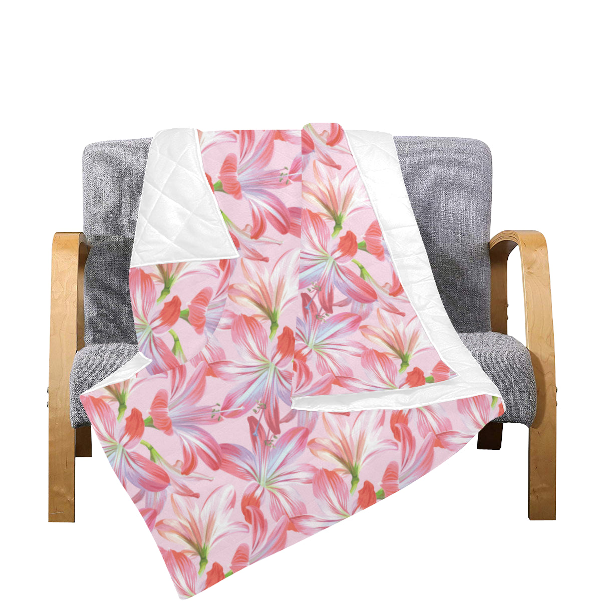 Amaryllis Pattern Print Design 02 Premium Quilt
