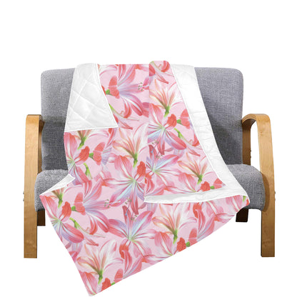 Amaryllis Pattern Print Design 02 Premium Quilt
