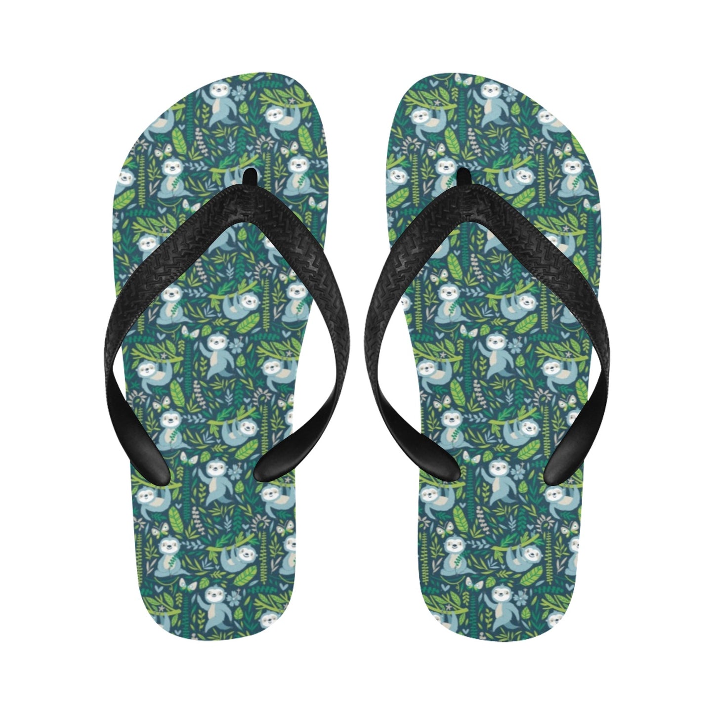 Sloth Print Design LKS304 Flip Flops