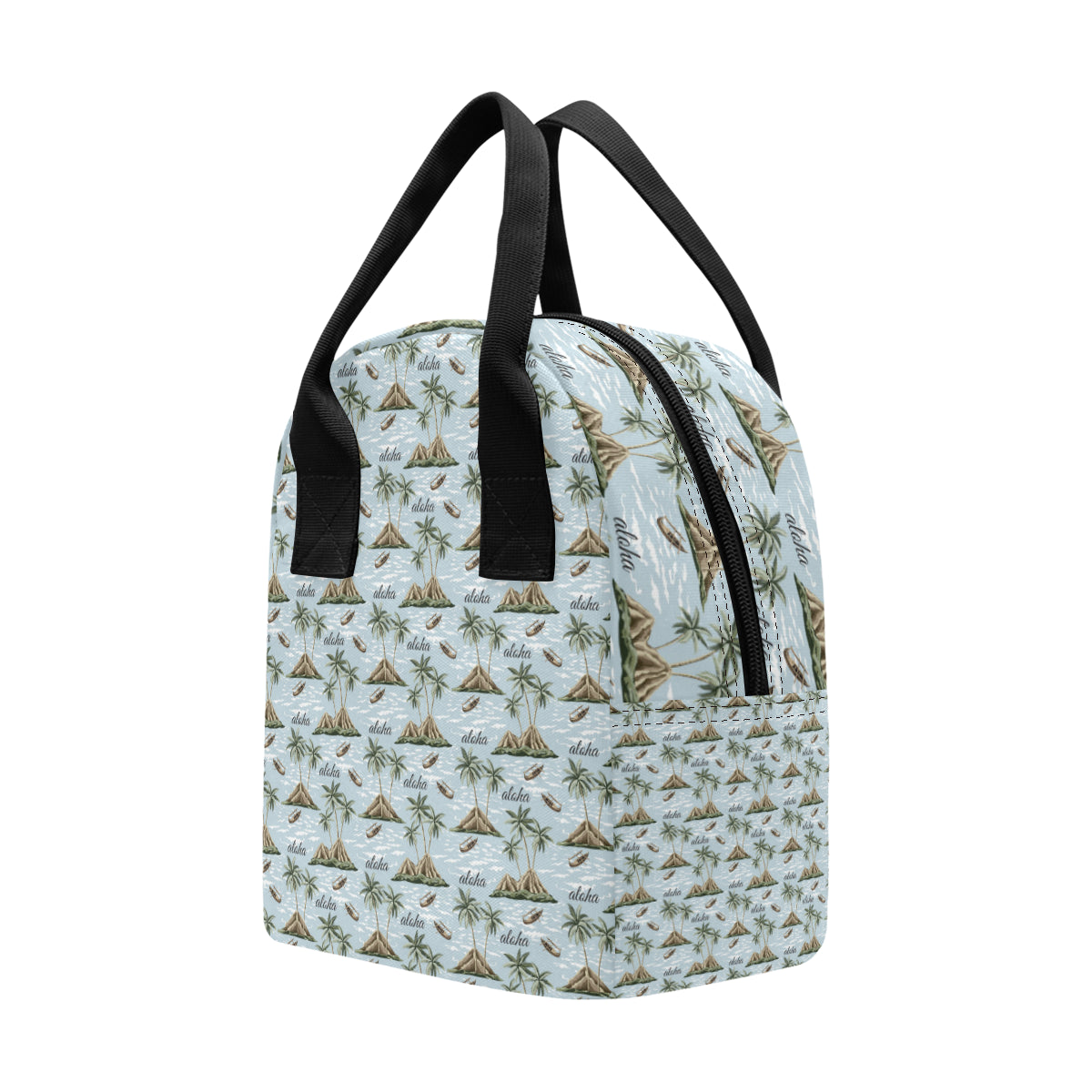 Aloha Hawaii island Design Themed Print Insulated Lunch Bag