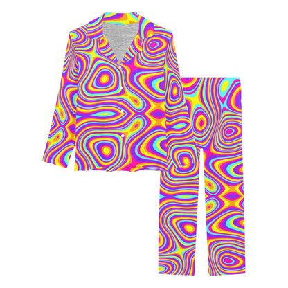 Liquid Pattern Print Design 06 Women's Long Pajama Set