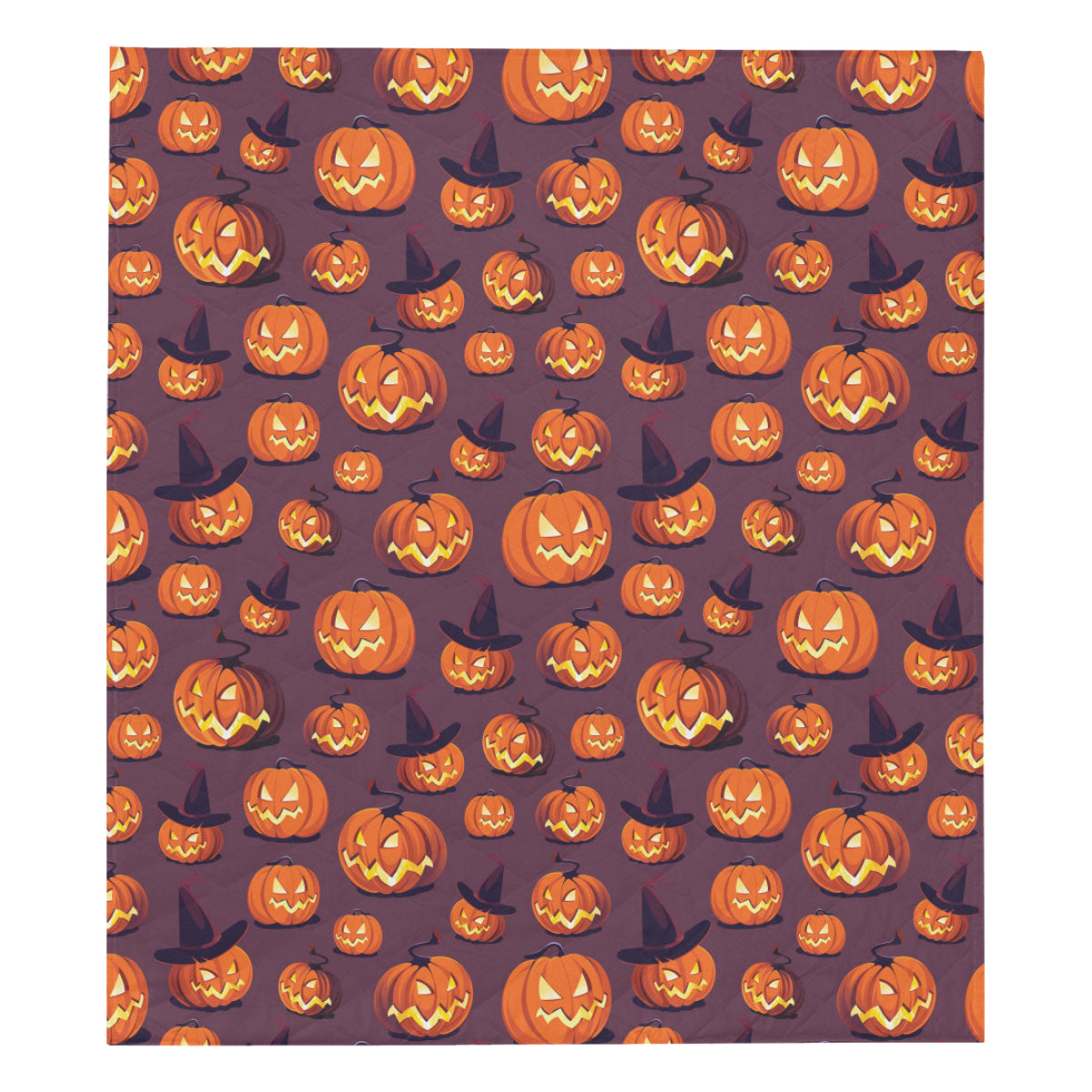 Halloween Pumpkin Pattern Print Design 03 Premium Quilt
