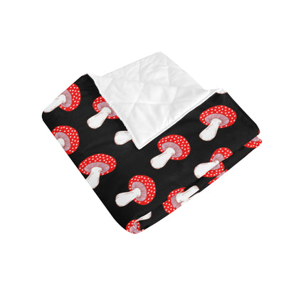 Mushroom Pattern Print Design A02 Premium Quilt