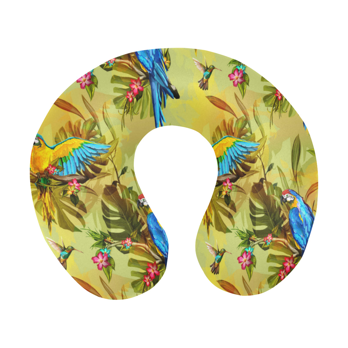 Parrot Pattern Print Design A02 U-Shaped Travel Neck Pillow