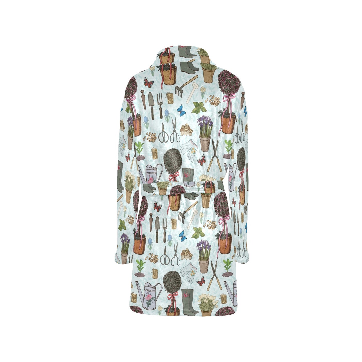 Gardening Pattern Print Design G01 Women's Fleece Robe