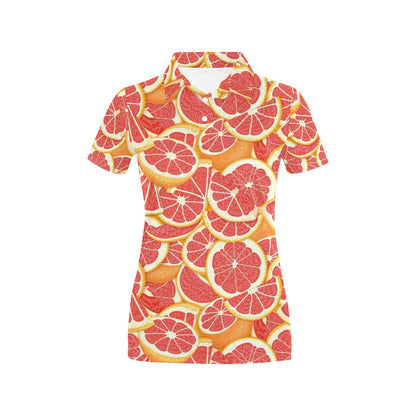 Grapefruit Pattern Print Design GF02 Women's Polo Shirt
