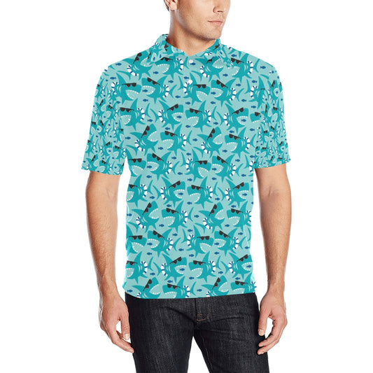 Shark Cute Print Design LKS302 Men Polo Shirt