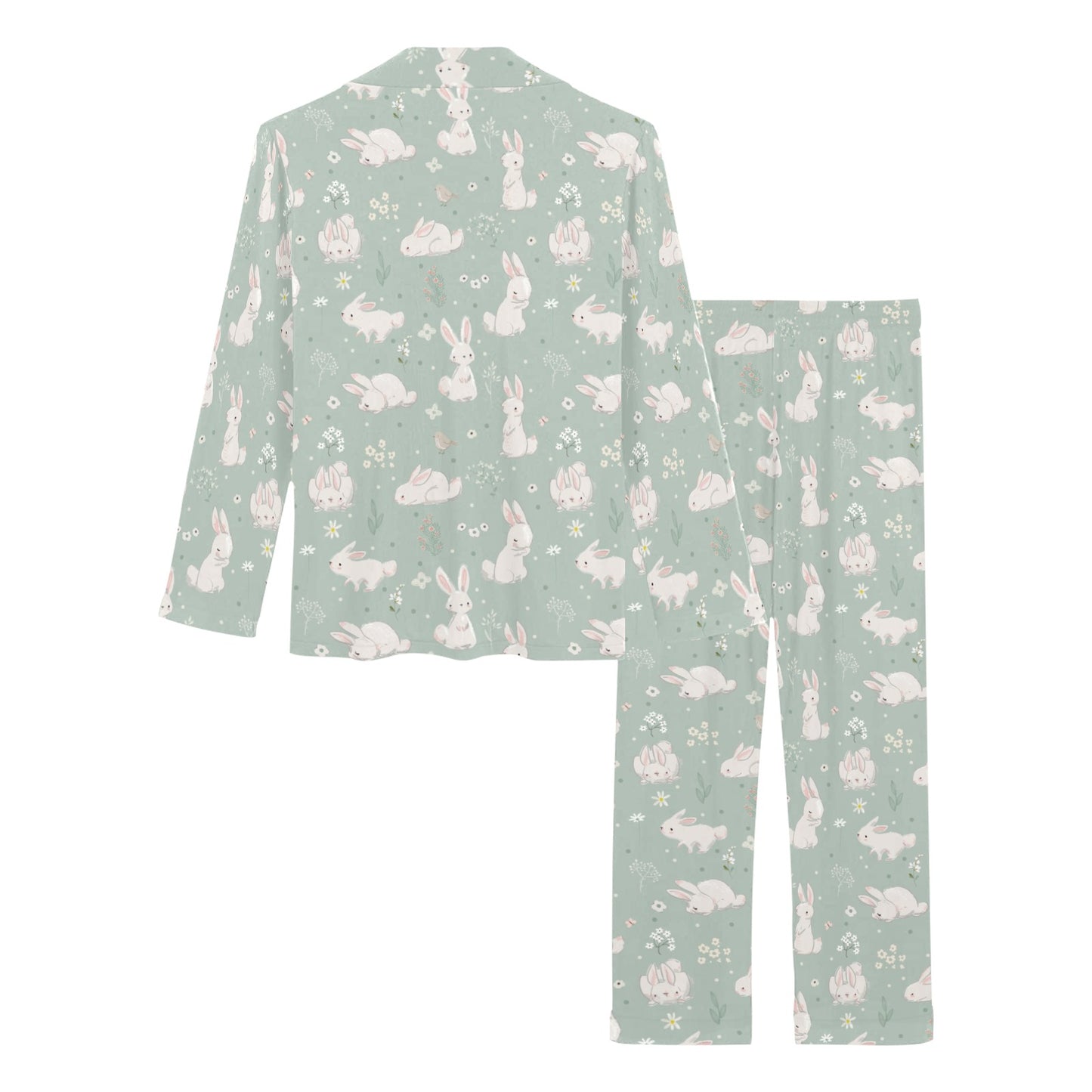 Bunny Pattern Print Design 03 Women's Long Pajama Set