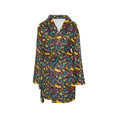 Aloha Hawaii Summer Design Themed Print Women's Fleece Robe