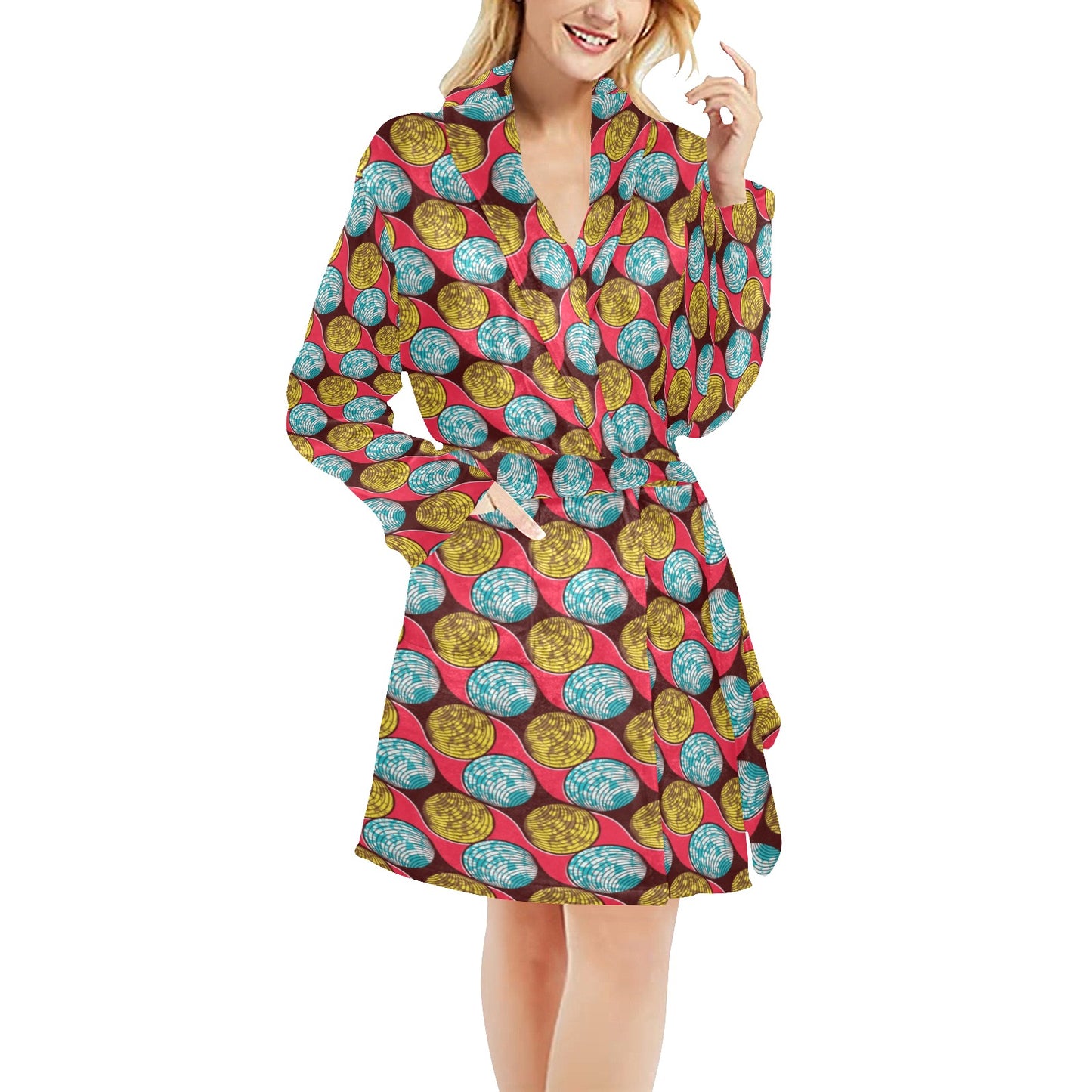 African Fashion Print Pattern Women's Fleece Robe