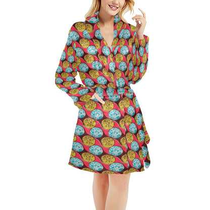 African Fashion Print Pattern Women's Fleece Robe
