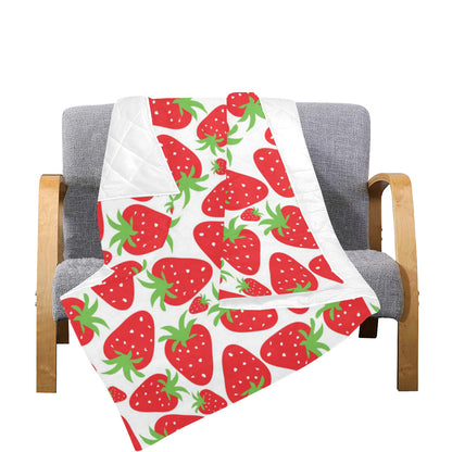 Strawberry Pattern Print Design SB01 Premium Quilt