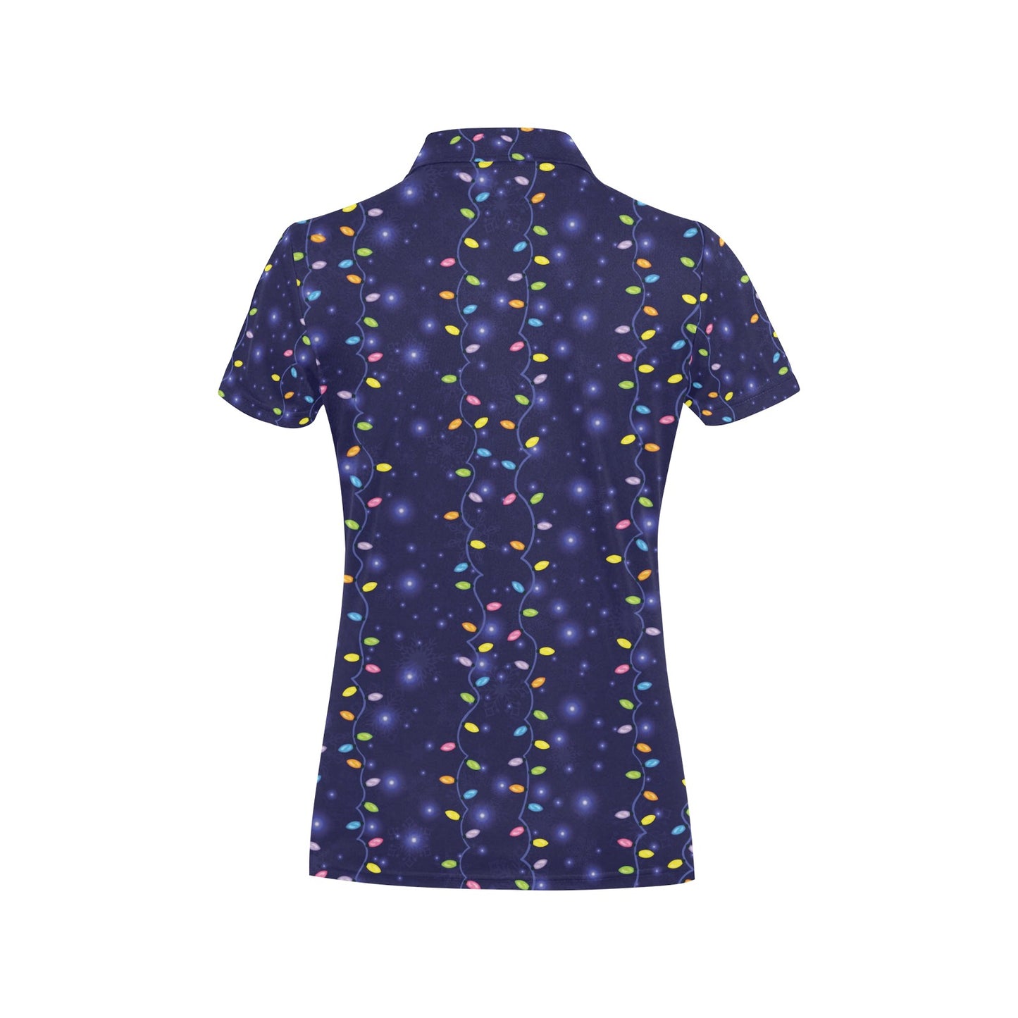 Christmas Light Pattern Print Design 03 Women's Polo Shirt