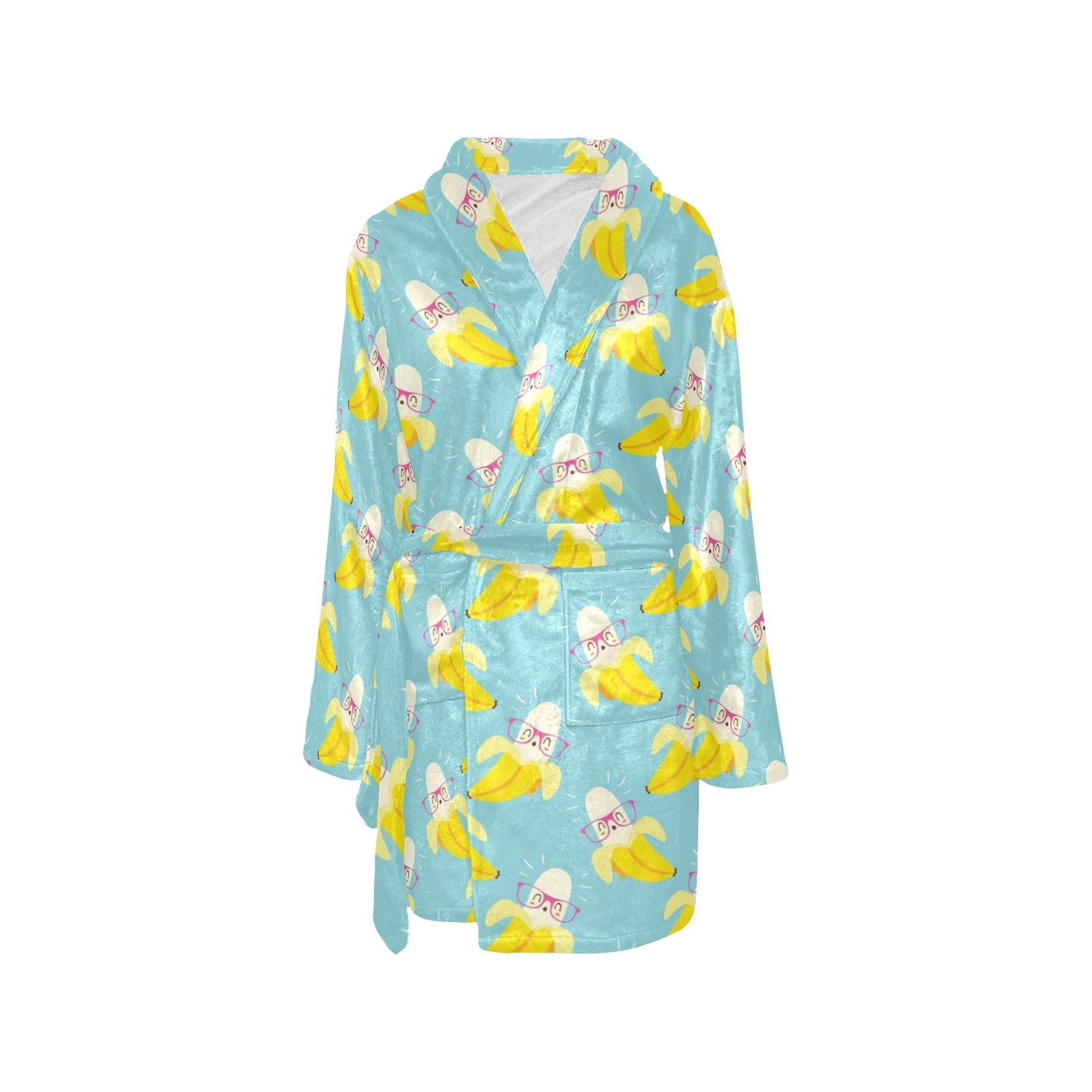 Banana Pattern Print Design BA07 Women's Fleece Robe