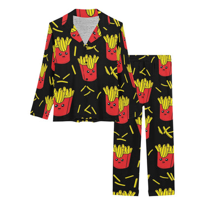 French Fried Pattern Print Design 03 Women's Long Pajama Set