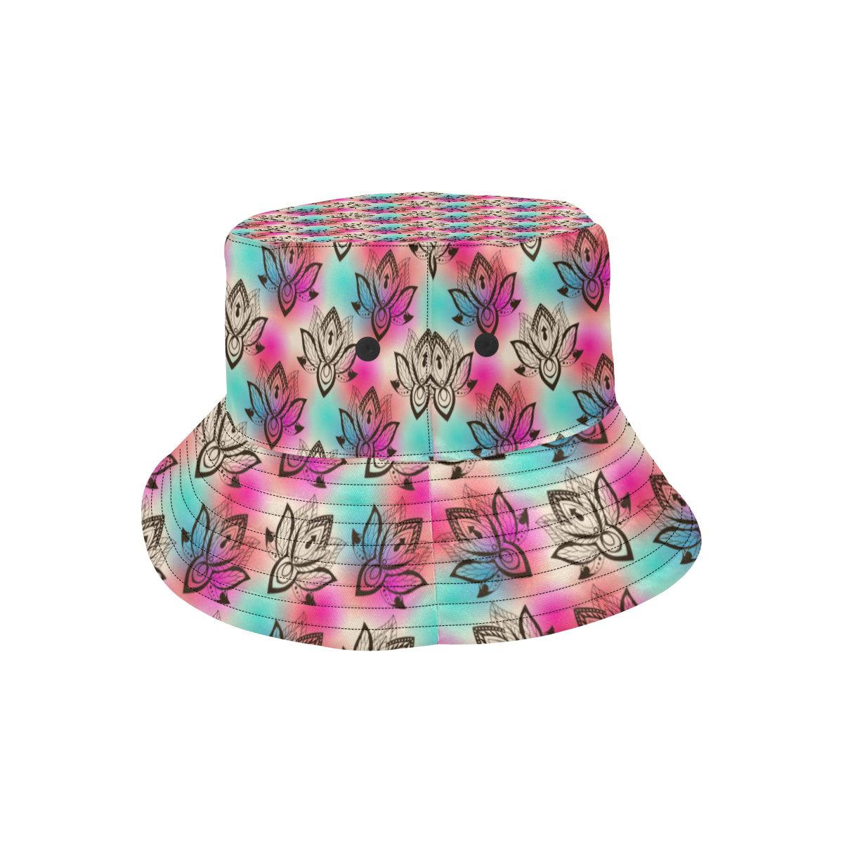 lotus Boho Pattern Print Design LO02 Unisex Bucket Hat