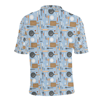 Cooking Kitchen Tools Pattern Print Design 02 Men Polo Shirt