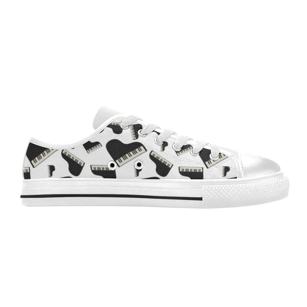 Piano Print Design LKS405 Women's White Low Top Shoes