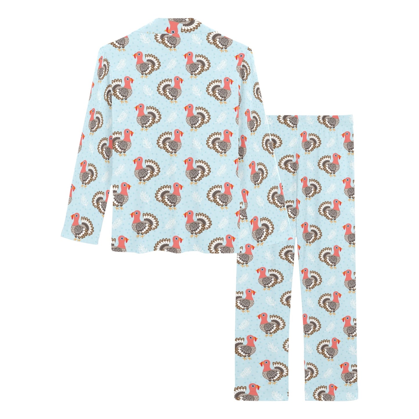 Turkey Print Design LKS403 Women's Long Pajama Set