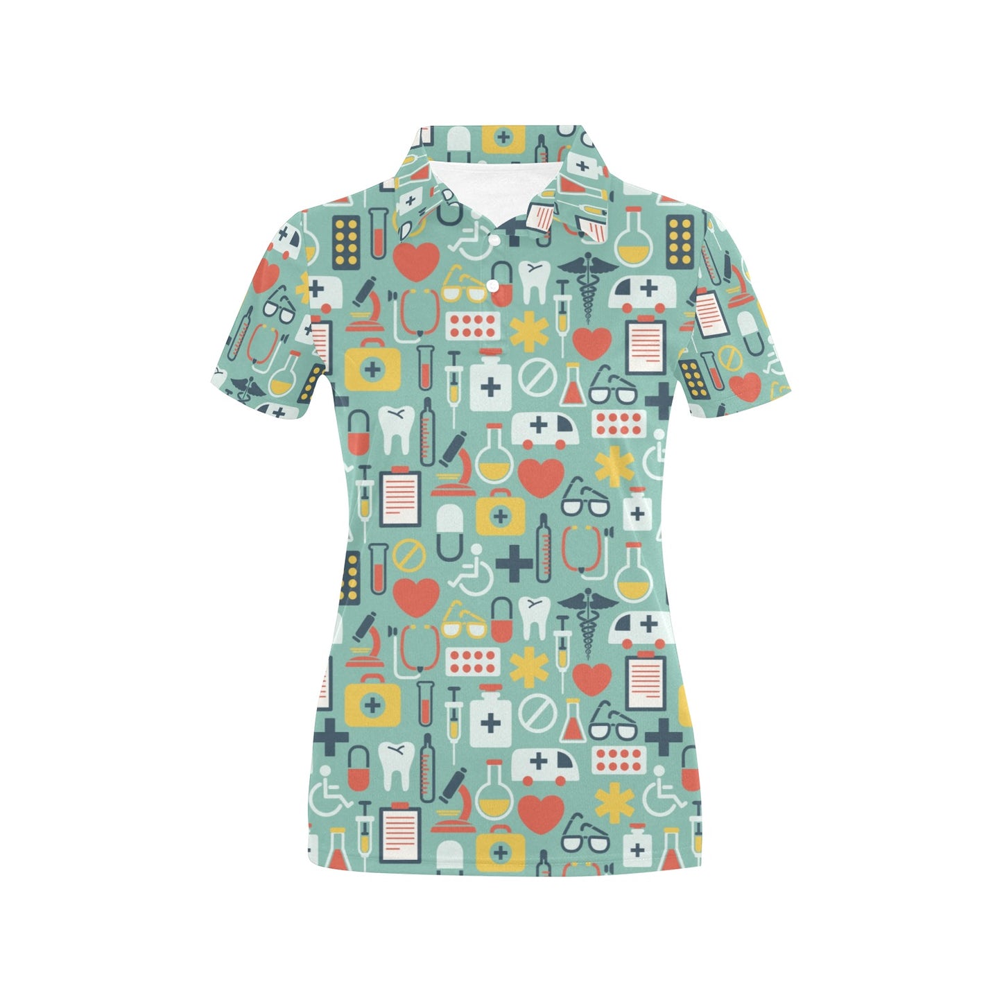 Medical Pattern Print Design 02 Women's Polo Shirt