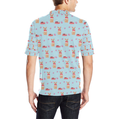 Chihuahua Pattern Print Design 05 Men Polo Shirt