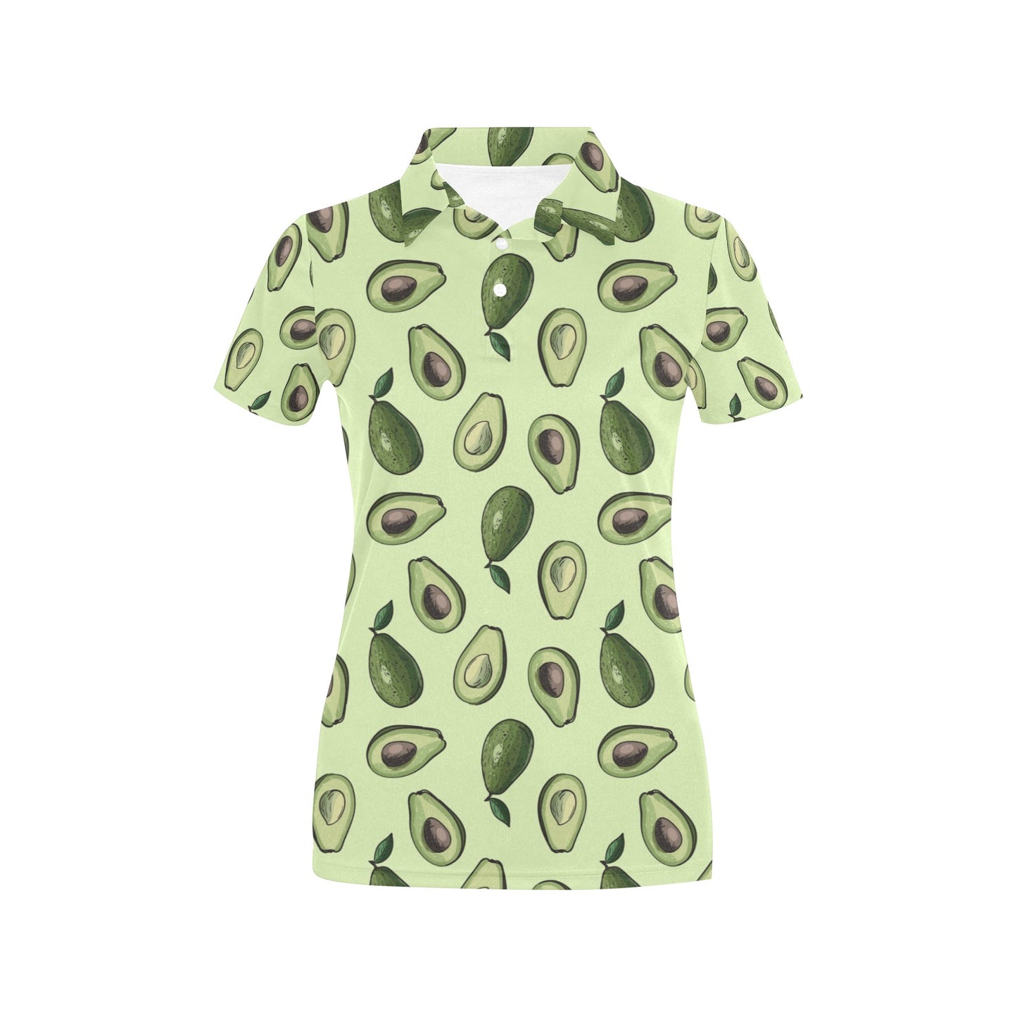 Avocado Pattern Print Design 02 Women's Polo Shirt