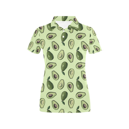 Avocado Pattern Print Design 02 Women's Polo Shirt