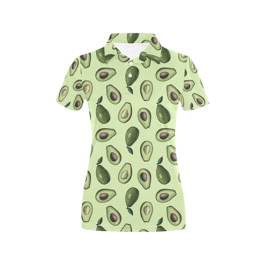 Avocado Pattern Print Design 02 Women's Polo Shirt