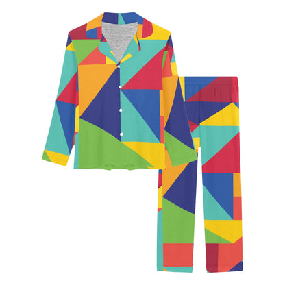 Mosaic Pattern Print Design 01 Women's Long Pajama Set