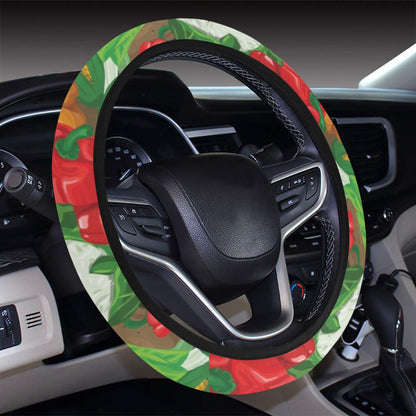 Salad Mix Vegetableprint Design LKS301 Steering Wheel Cover with Elastic Edge