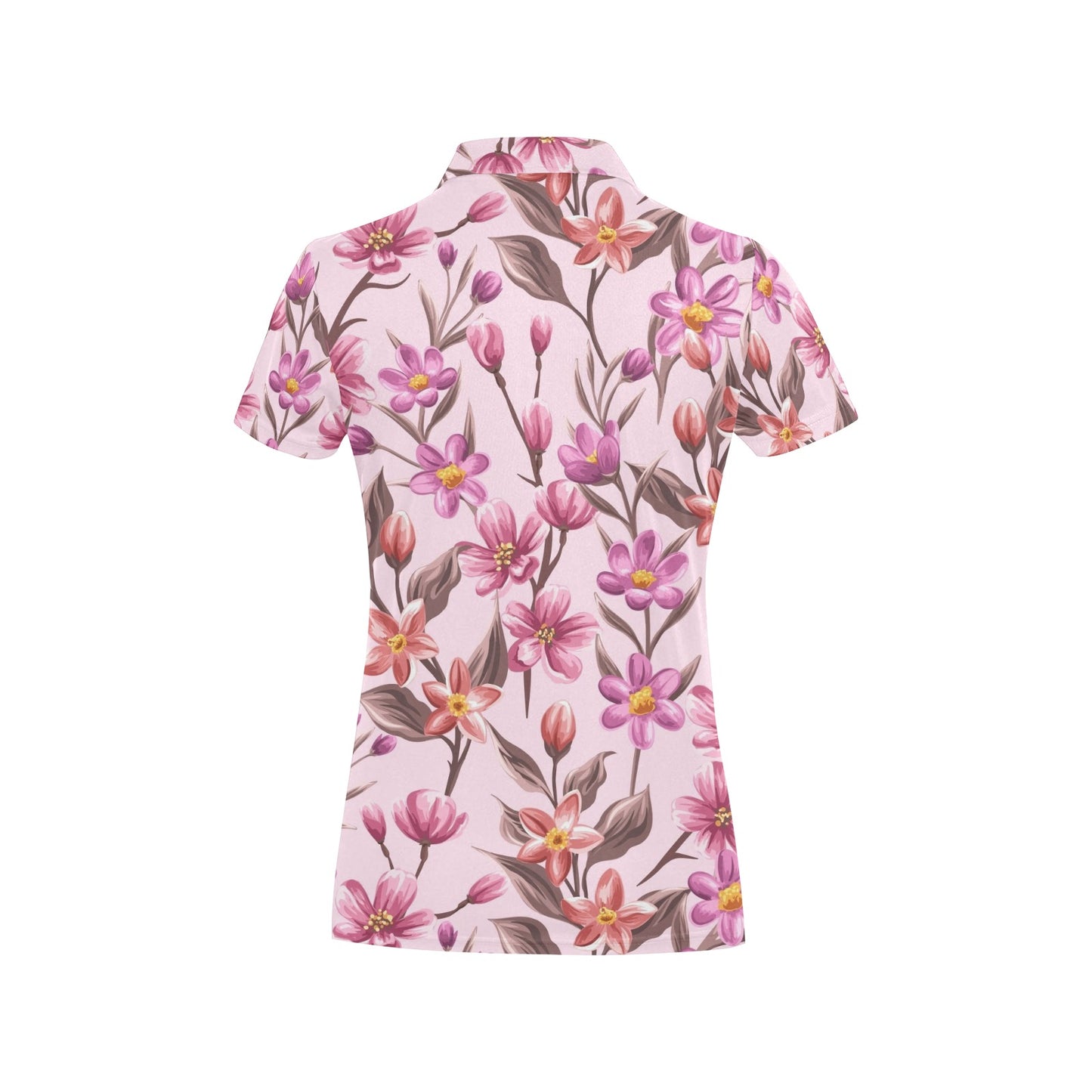 Summer Floral Pattern Print Design SF09 Women's Polo Shirt