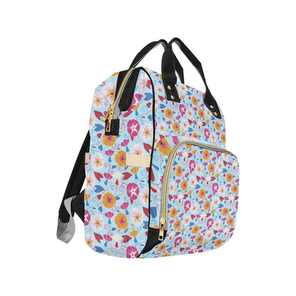 Morning Glory Pattern Print Design MG06 Diaper Bag Backpack