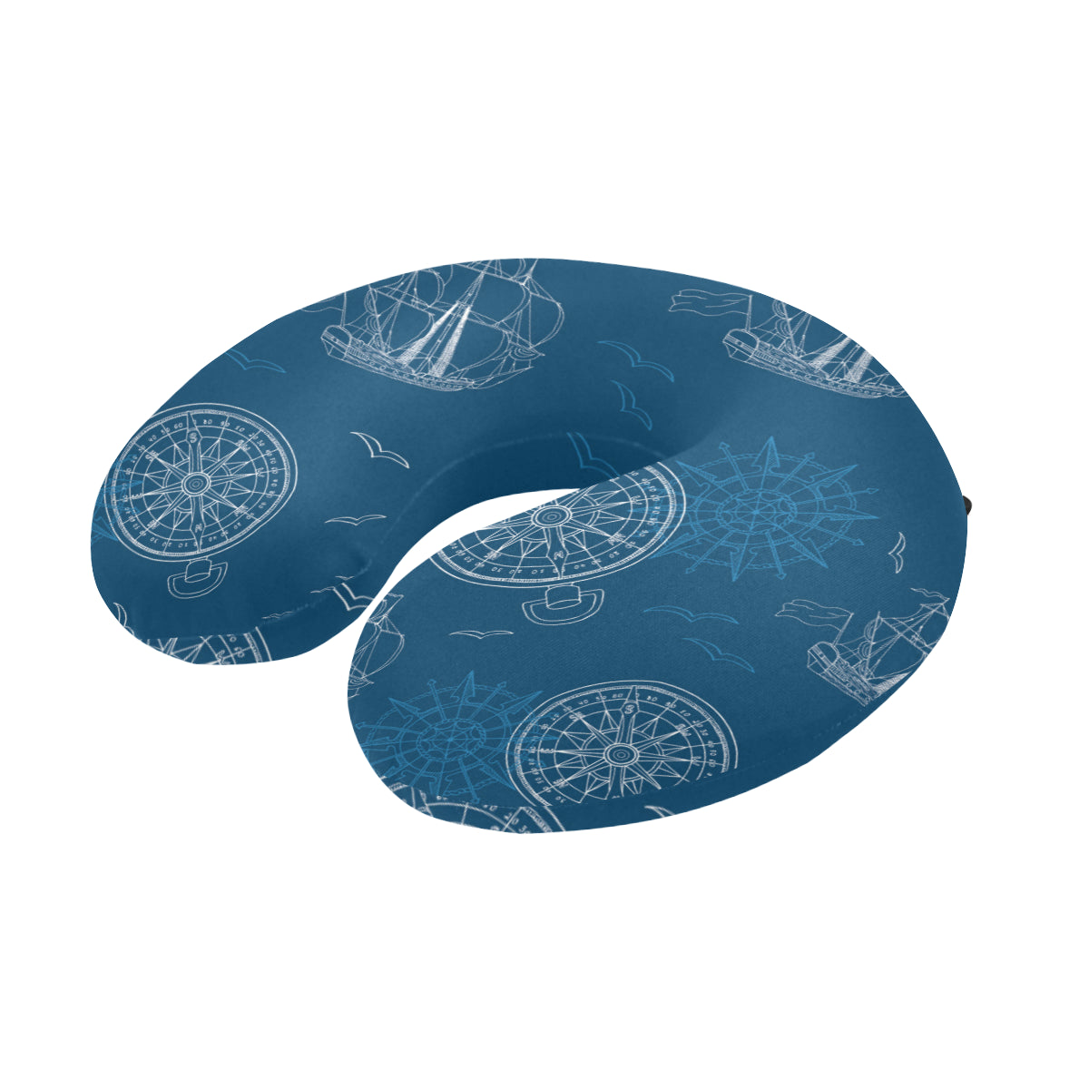 Nautical Pattern Print Design A04 U-Shaped Travel Neck Pillow