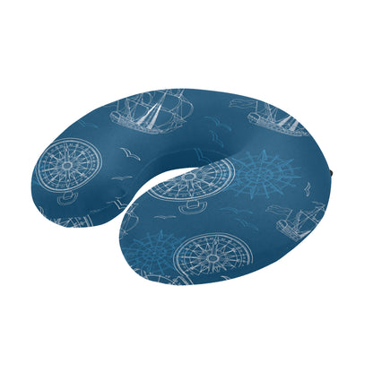 Nautical Pattern Print Design A04 U-Shaped Travel Neck Pillow