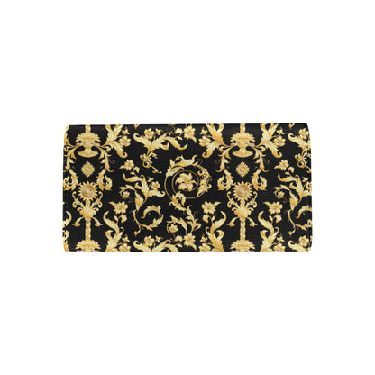 Baroque Golden Pattern Print Design 04 Women's Trifold Wallet