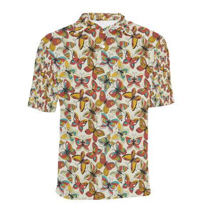 Butterfly Pattern Print Design 02 Men Polo Shirt