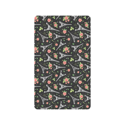 Eiffel Tower Rose Print Rubber Doormat