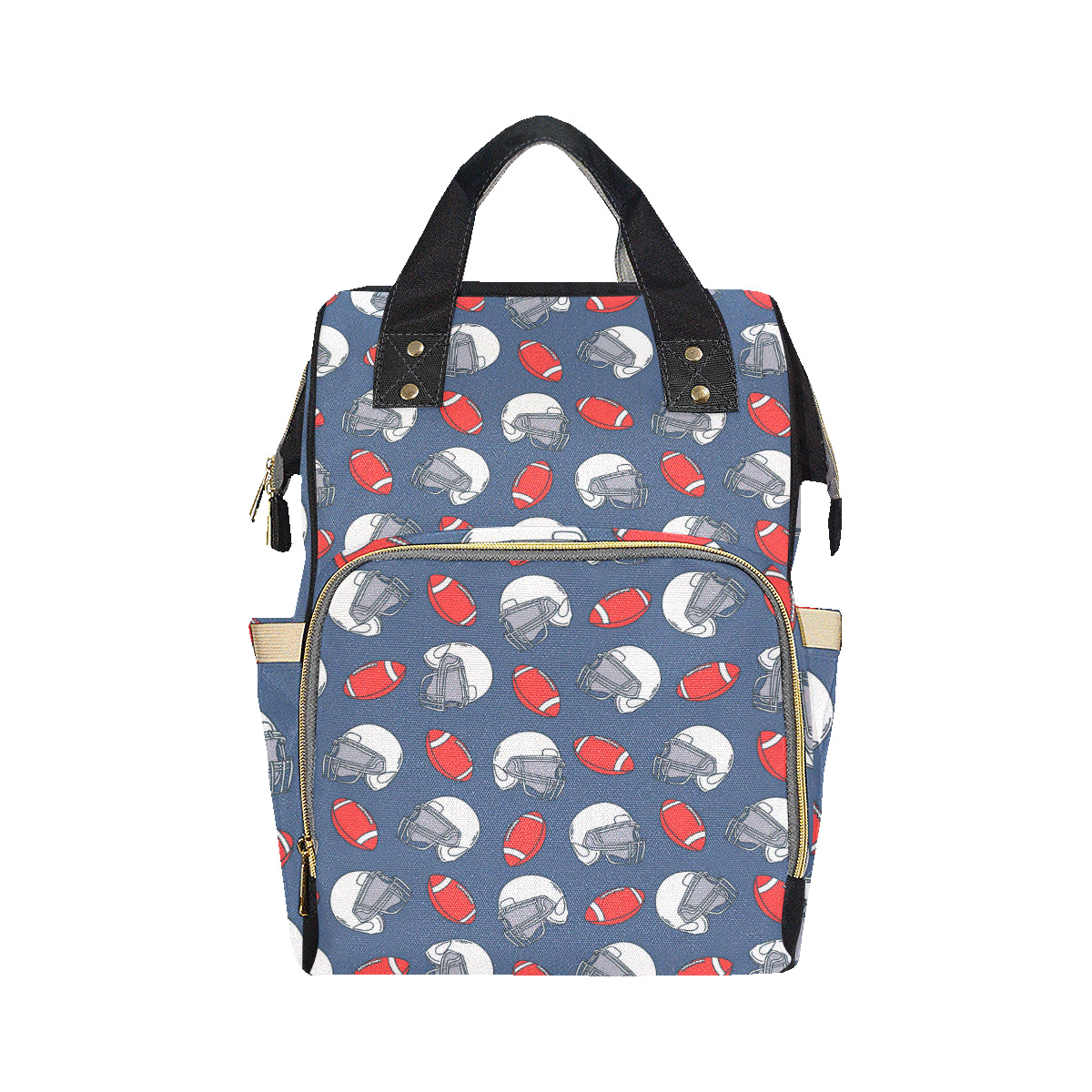 American Football Helmet Design Pattern Diaper Bag Backpack